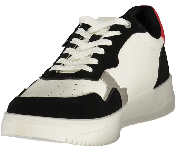 Balta sneakersy vyrams Ellesse Pansit 004 – juoda, raudona i pilka detale