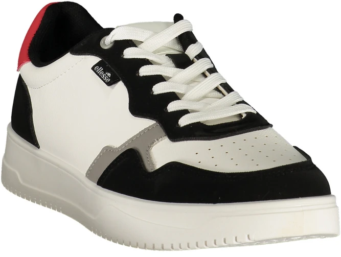 Balta sneakersy vyrams Ellesse Pansit 004 – juoda, raudona i pilka detale