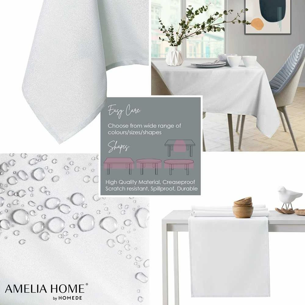 AmeliaHome Balta staltiesė EMPIRE 140 x 350 cm
