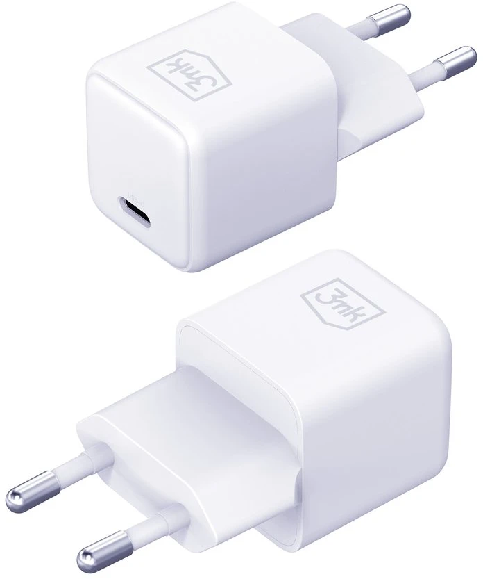 3MK Hyper Charger PD 25W laidinis įkroviklis baltos spalvos + 1x USB-C Cable