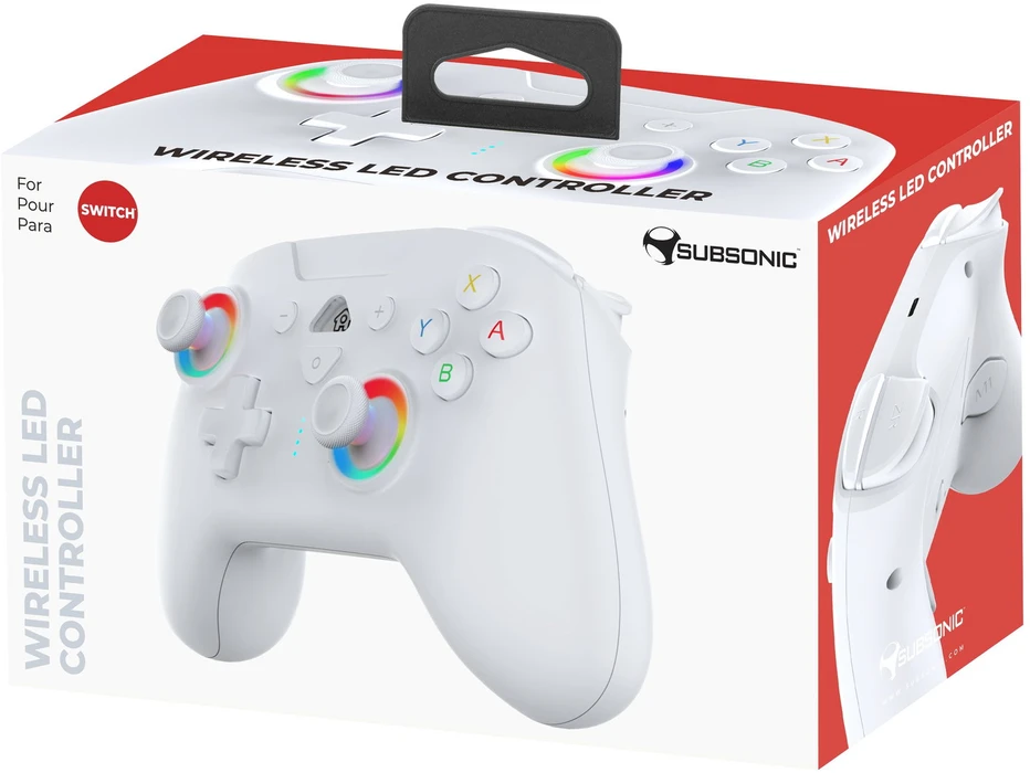 Subsonic Baltas belaidis „Switch“ valdiklis su RGB LED