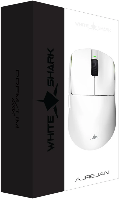 White Shark Baltas belaidis žaidimų pelė Baltas Shark AURELIAN WGM-9011