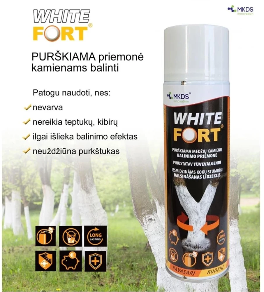 Mkds Baltas FORT purškiama priemonė kamienų balinimui , 500 ml