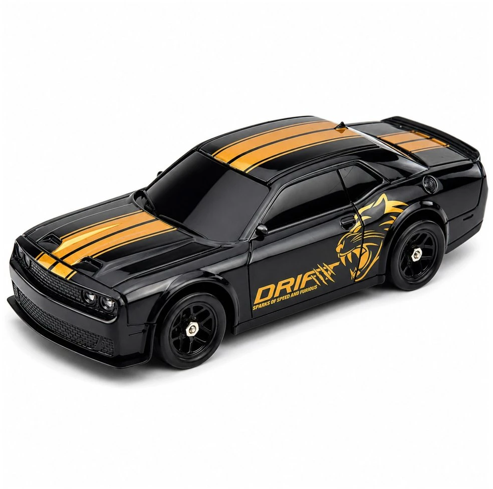 Lean Toys Nuotoliniu būdu valdomas automobilis 4WD, 1:43, juodas, 12 × 5 × 3,5 cm
