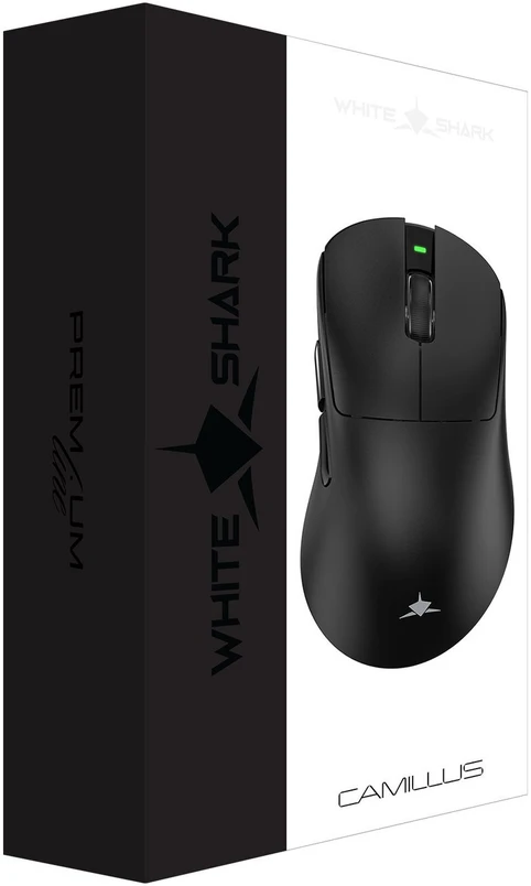 White Shark Baltas Shark CAMILLUS-B WGM-9013 belaidė pelė, juoda