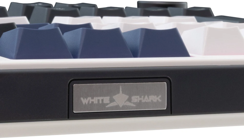 White Shark Žaidimų klaviatūra Balta Shark Excalibur balta KTT Wine Raudona RGB Hot-Swap