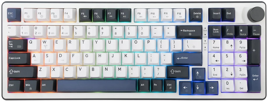 White Shark Žaidimų klaviatūra Balta Shark Excalibur balta KTT Wine Raudona RGB Hot-Swap