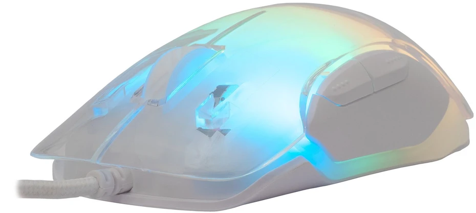 White Shark Pelė žaidimams Baltas Shark Mordred balta RGB 12800 dpi