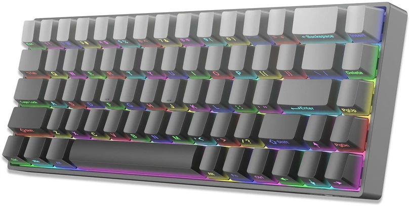 White Shark Žaidimų klaviatūra Balta Shark Nunchaku pilka Mėlyna Switch RGB Hot-Swap