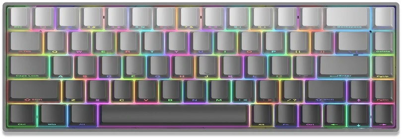 White Shark Žaidimų klaviatūra Balta Shark Nunchaku pilka Mėlyna Switch RGB Hot-Swap