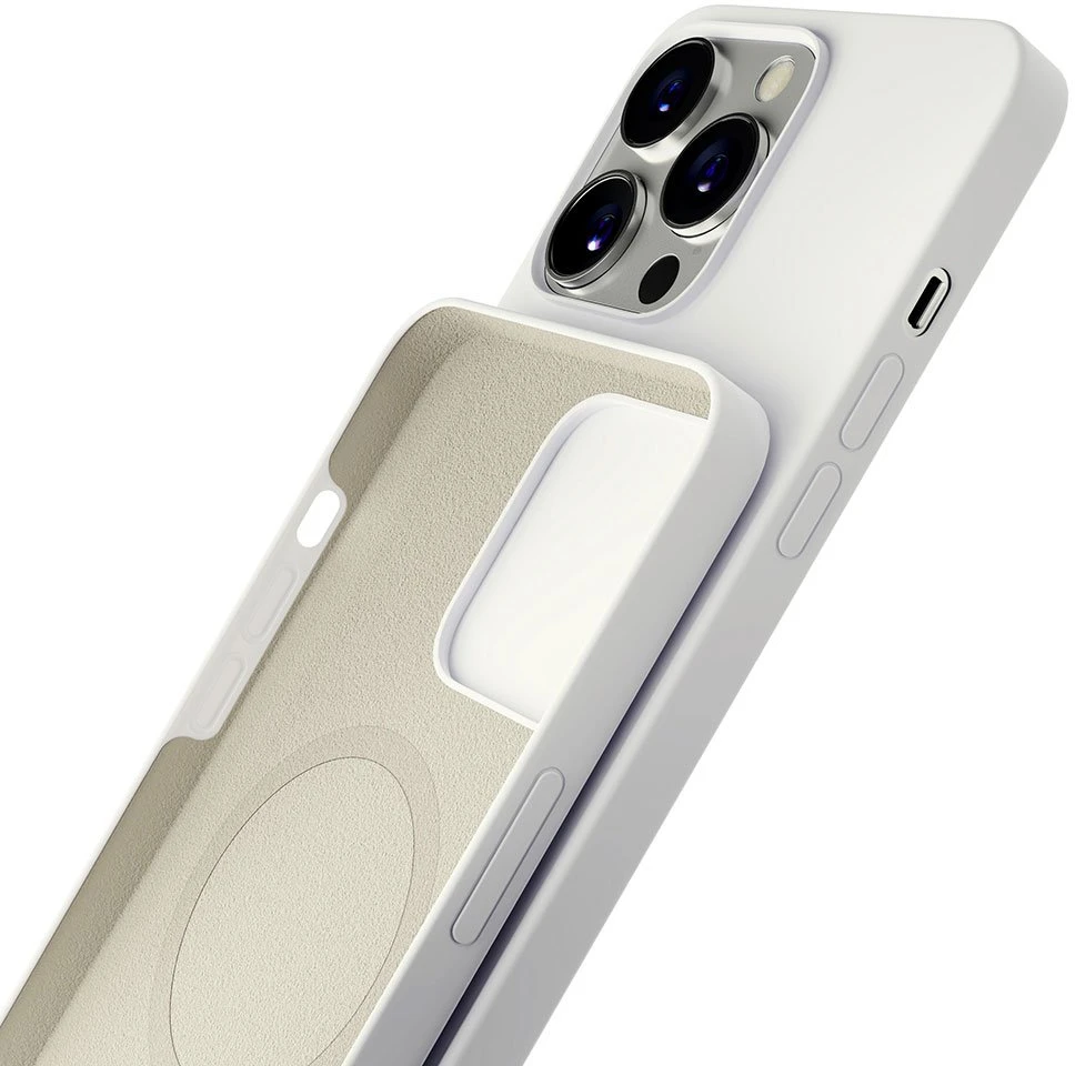 Dėklas 3Mk Protection 3mk Hardy silikoninis „MagCase“, skirtas „iPhone 14 Pro Max“ – baltas