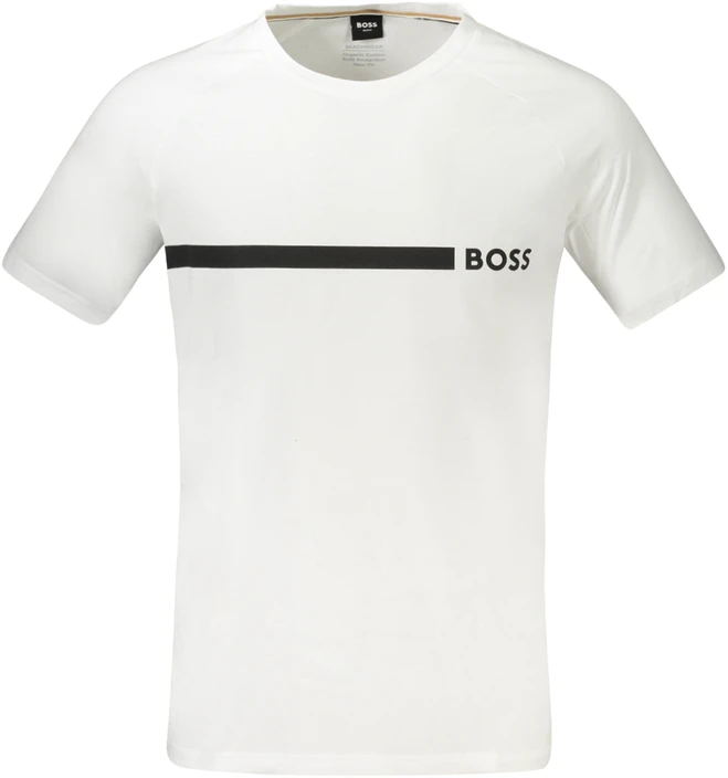 Baltas T-shirt męski BOSS 50517970RNSLIMFIT
