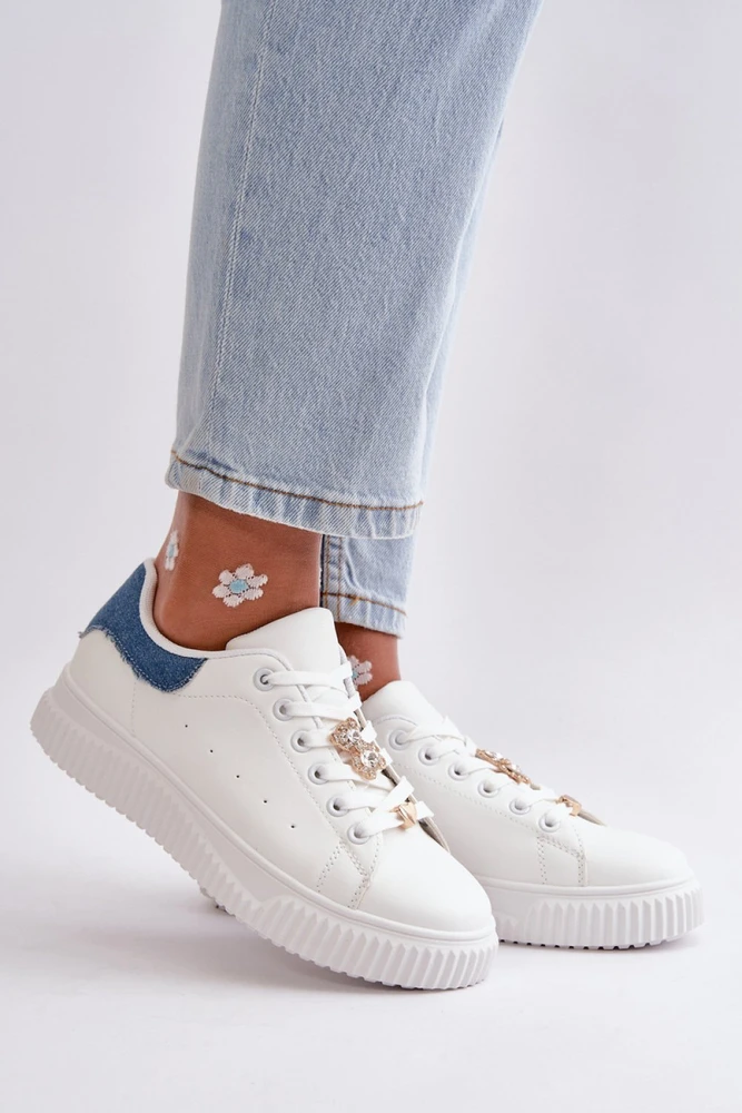 Balti sportiniai bateliai su platforma Step in style