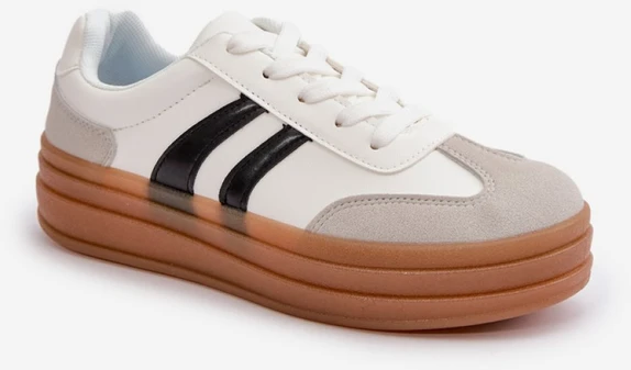 Balti sportiniai bateliai su platforma Step in style