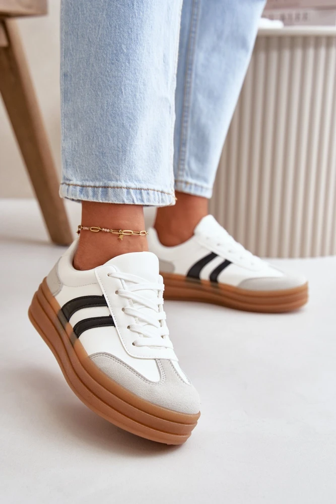 Balti sportiniai bateliai su platforma Step in style