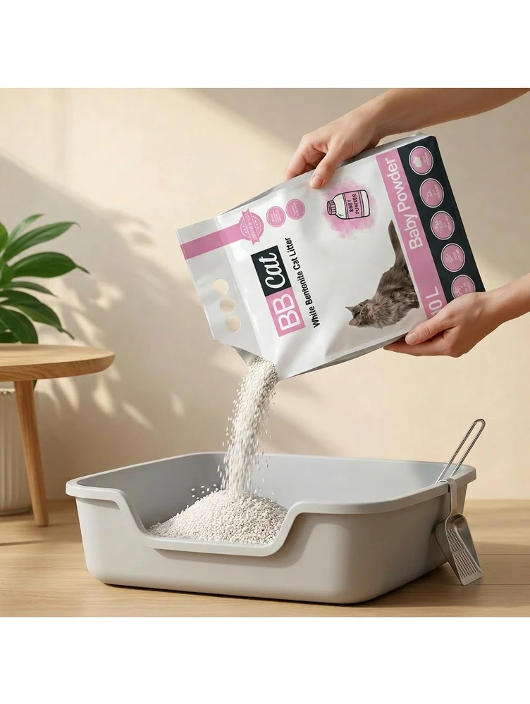 Balto bentonito kraikas „Kūdikių pudros“ kvapo BB Cat, 10 L / 8,4kg