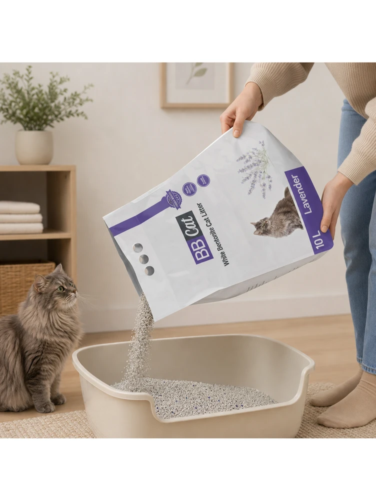 Balto bentonito kraikas Levandų kvapo BB Cat, 10 L / 8,4kg