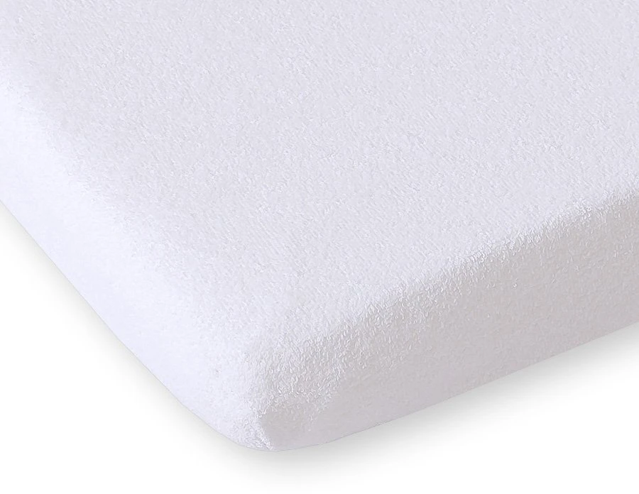 Įtemptas frotinis paklotėlis kūdikių lovytei 120x60 cm baltas