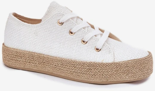 Baltos tekstilinės espadrilės Step in style