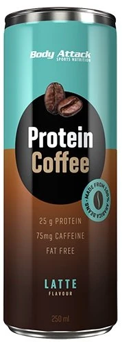 Body Attack Baltymų Kava Cafe Latte 250ml (12 vnt.)
