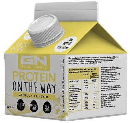 Baltyminis gėrimas GN Protein on the Way 6 × 300 ml, aviečių skonio