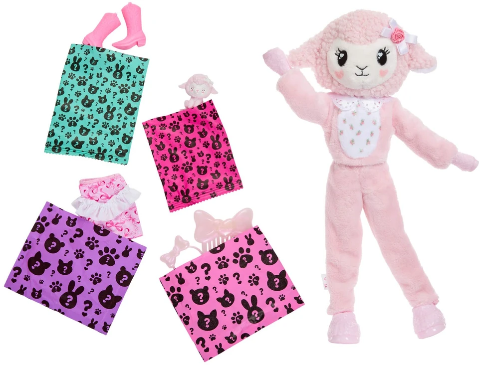 Mattel BARBIE CUTIE REVEAL CARE BEARS SWEET BOWS siurprizų rinkinys – avytė (JJP66)