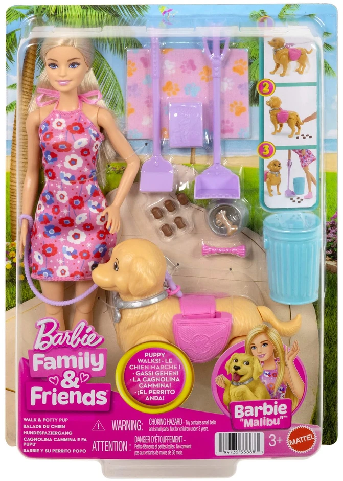 Mattel BARBIE WALK AND POTTY lėlės rinkinys (JJB46)