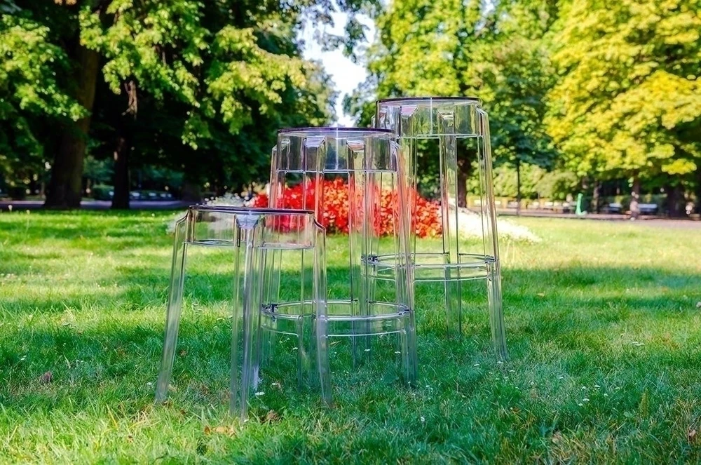 Baro kėdė CHARLES 65, skaidri, plastikinė