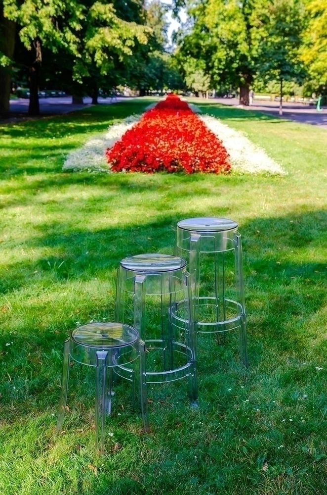 Baro kėdė CHARLES 65, skaidri, plastikinė