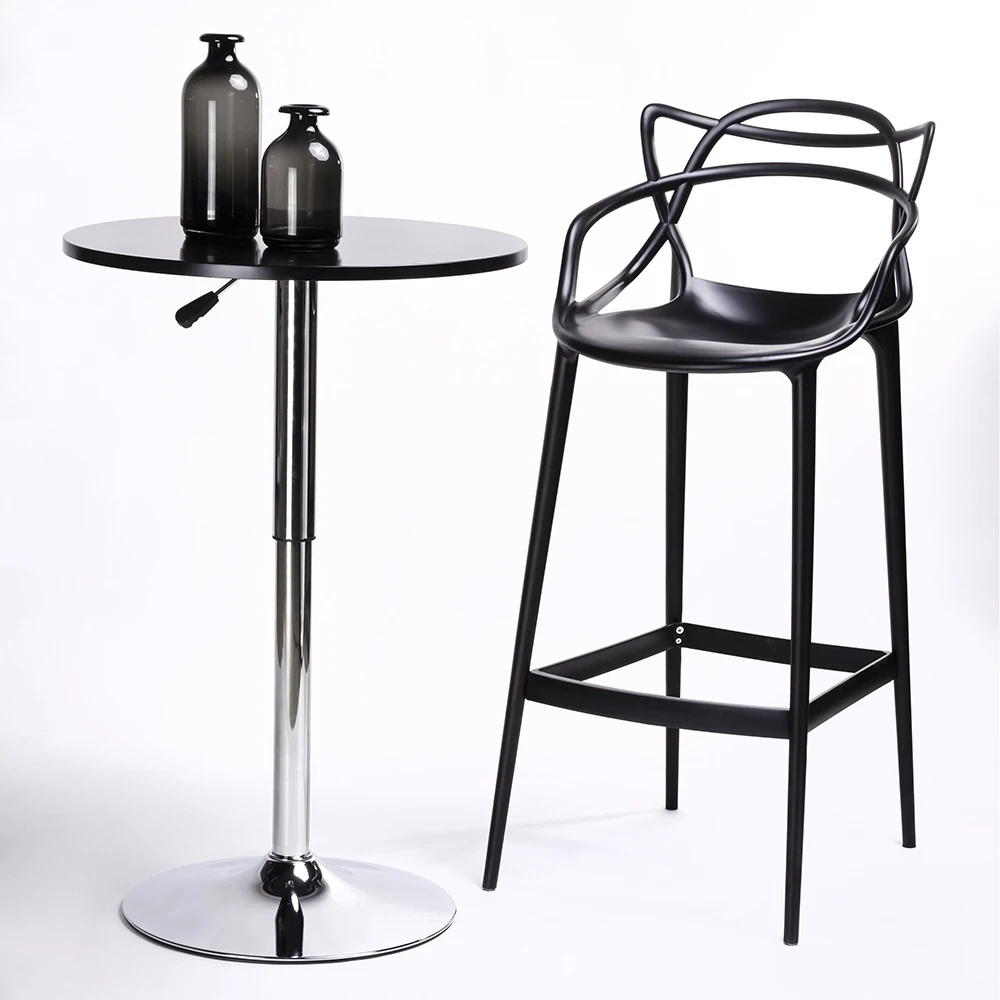 Baro kėdė HILO PREMIUM 65CM, juoda, plastikinė