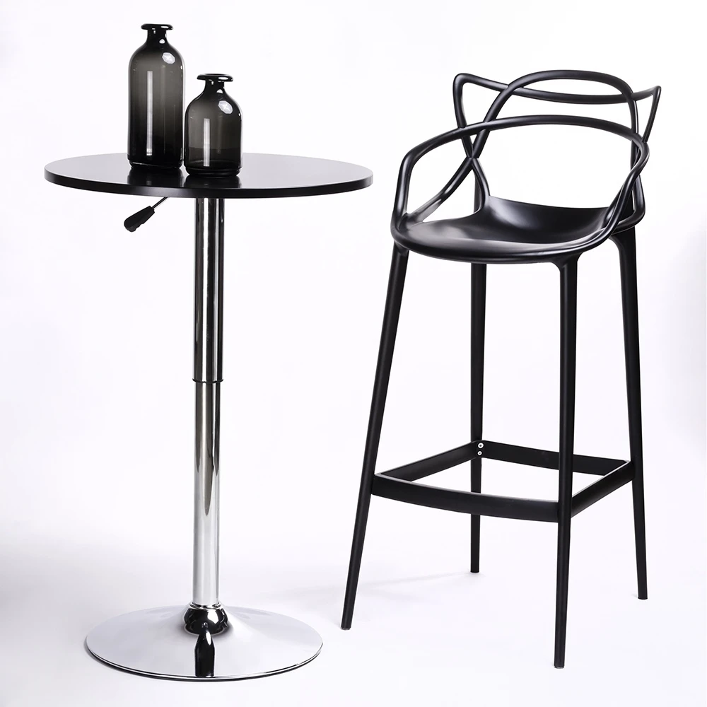Baro kėdė HILO PREMIUM 75CM, juoda, plastikinė
