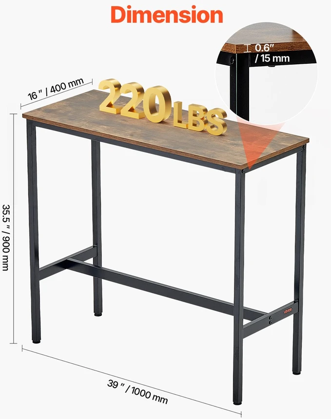VEVOR baro stalas 99x41x90.2 cm