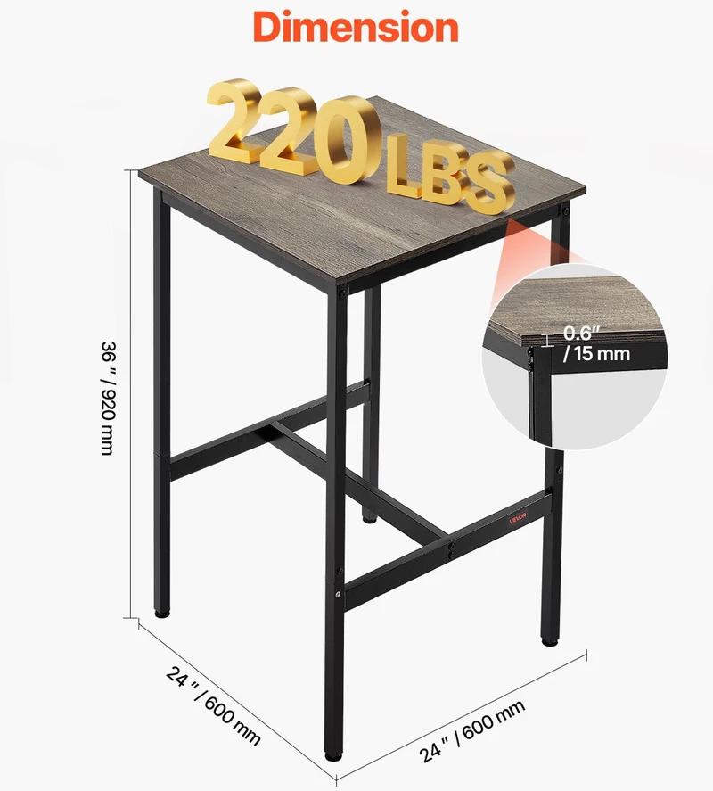 VEVOR 60 cm baro aukščio stalo aukšto stalas