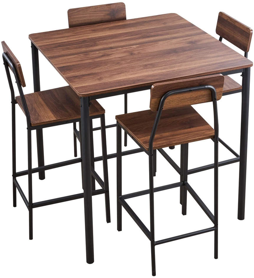 VEVOR Baro stalas su kėdėmis, 5 dalių komplektas