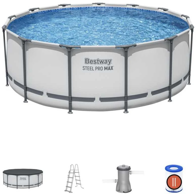 Rėminis baseinas 13 FT 396 x 122 cm plieno Pro Max BESTWAY