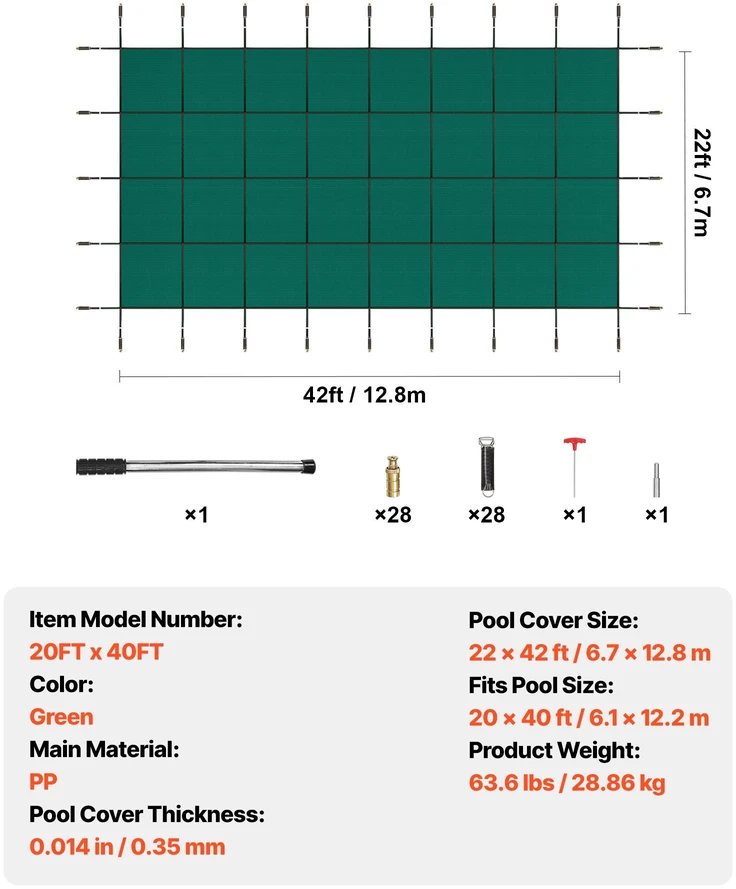 VEVOR Baseino saugos danga 20x40ft stačiakampiui