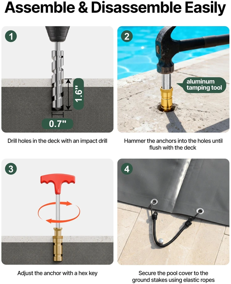VEVOR Baseino apsauginis dangtis, 4x7 m, iš PVC