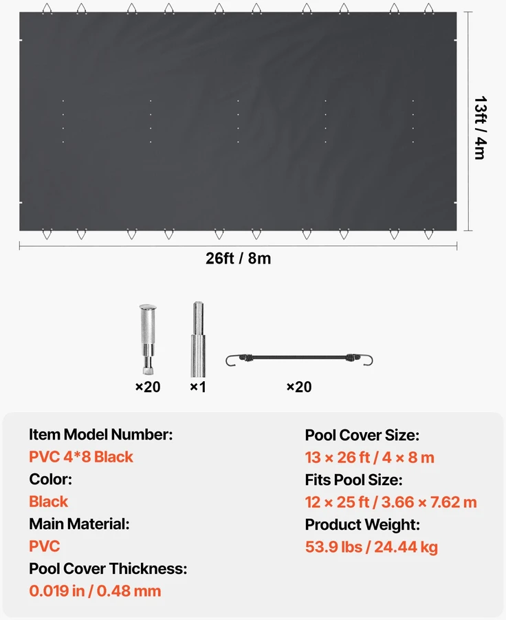 VEVOR Baseino saugos danga 13x26 ft
