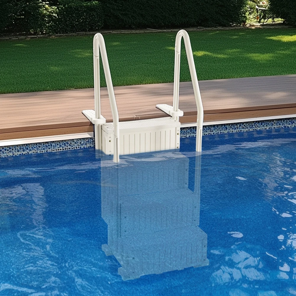 VEVOR 4 pakopų balti baseino laipteliai 48-54 cm baseinams