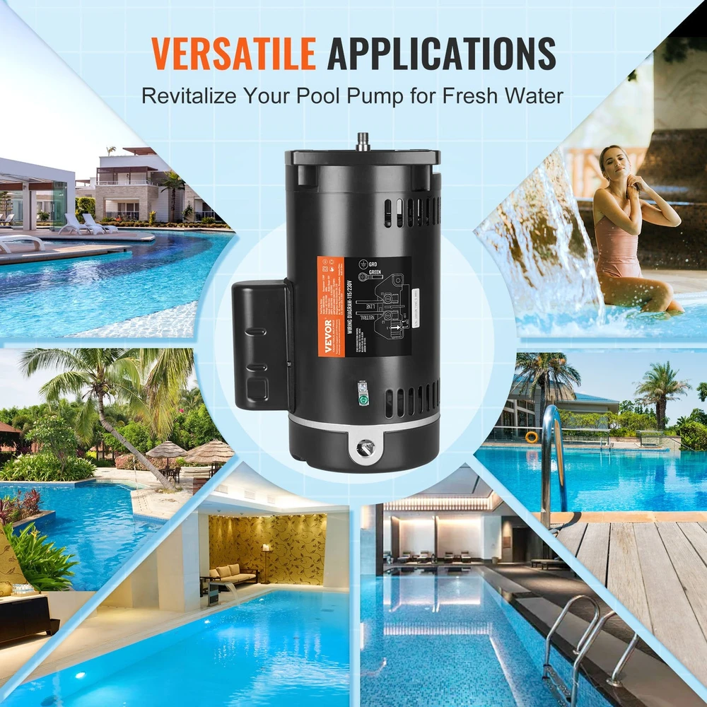 VEVOR Baseino siurblys variklis 1.5 AG 115/230V