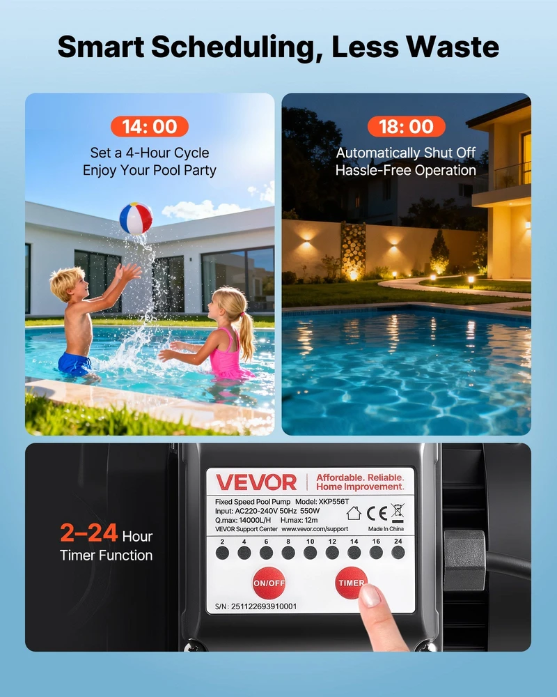 VEVOR Baseino siurblys su laikmačiu ir filtru