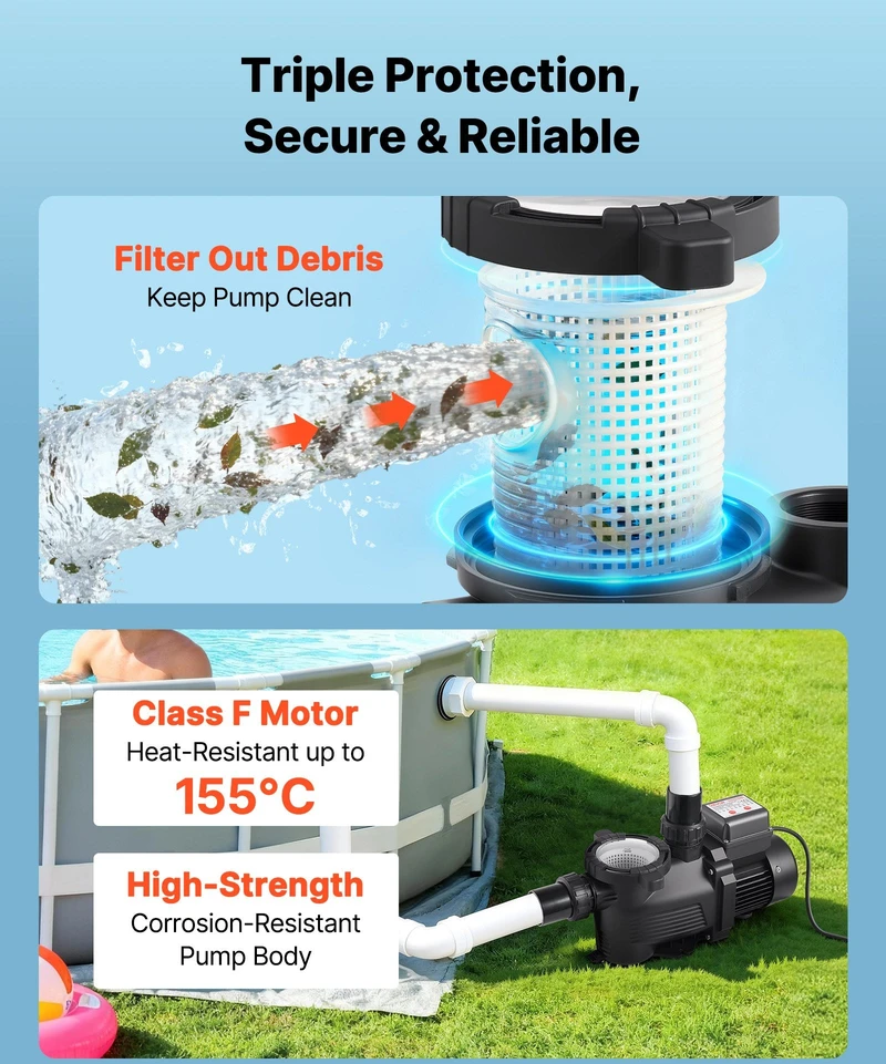 VEVOR Baseino siurblys, 400W, didelė galia