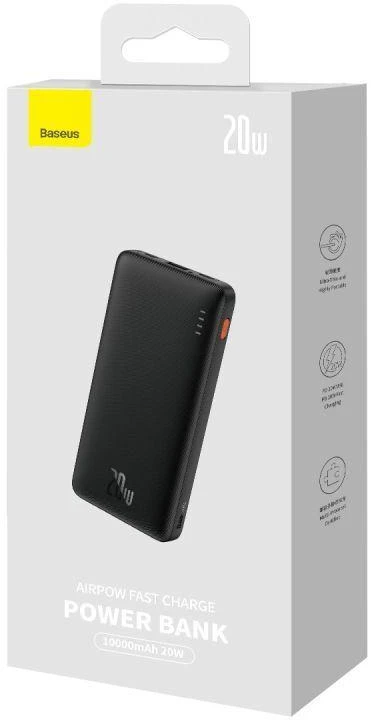 „Baseus Airpow“ greitojo įkrovimo ausinės, 20 W, 30000 mAh, juodas