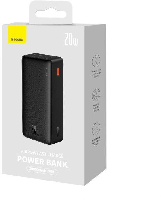 „Baseus Airpow“ greitojo įkrovimo ausinės, 20 W, 30000 mAh, juodas