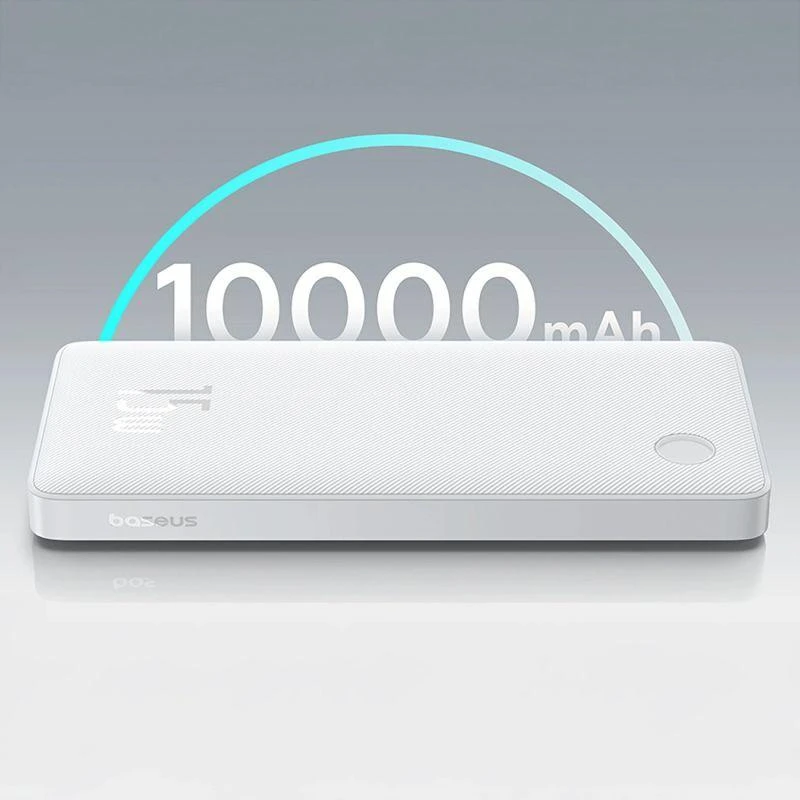 LiPo išorinis akumuliatorius (PowerBank) 10000mAh 15W USB + USB-C Airpow Lite baltas BASEUS