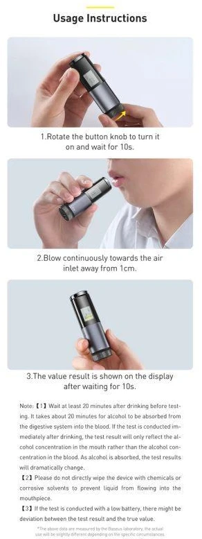 Alkotesteris Baseus Digital Alcohol Tester CRCX-01