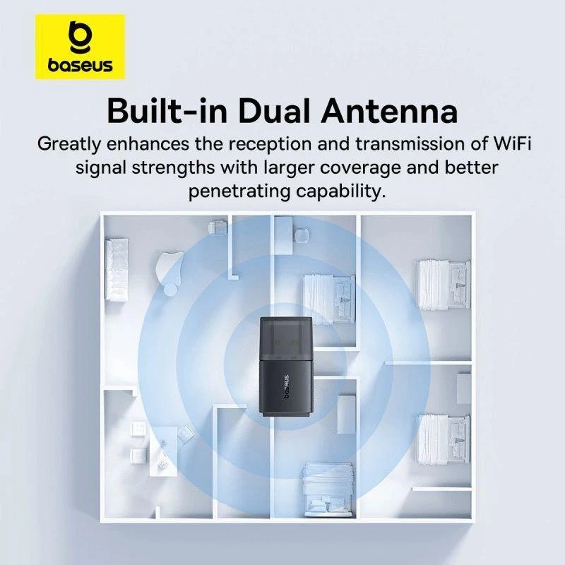 Adapteris WiFi Baseus FastJoy 300Mbps Juodas