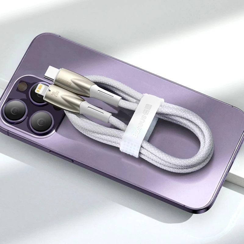 USB-C laidas, skirtas Lightning Baseus Glimmer Series, 20W, 2m (juodas)