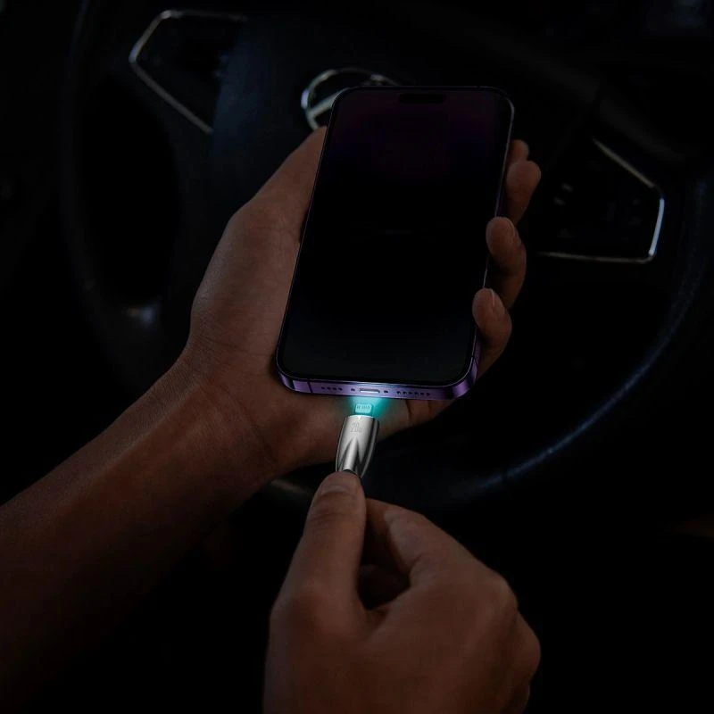 USB-C laidas, skirtas Lightning Baseus Glimmer Series, 20W, 2m (juodas)