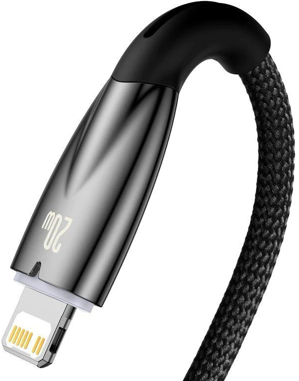USB-C laidas, skirtas Lightning Baseus Glimmer Series, 20W, 2m (juodas)